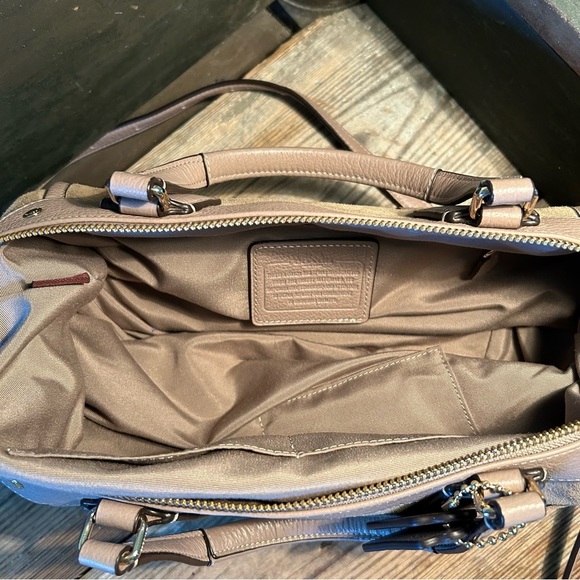 COACH Taupe Suede Leather Shoulder Mickie - Picture 14 of 16